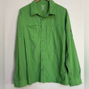 Mountain Hardwear Canyon Long Sleeve Hiking Button Shirt Green Men’s XL Outdoor